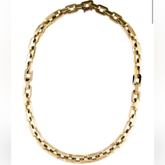 Eddie Borgo 12K Gold Plated Supra Link Polished Collar Chain Necklace New - Picture 9 of 10